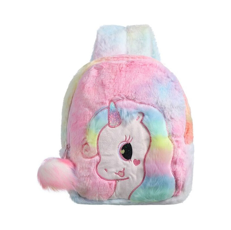 Lifestyle Dievčenský plyšový batôžtek s jednorožcom a brmbolcom Ružový 65226347