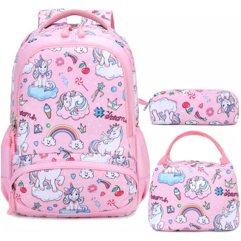 Meisohua Meiso Dievčenský školský batoh set 3v1 Jednorožec dreams 65226489