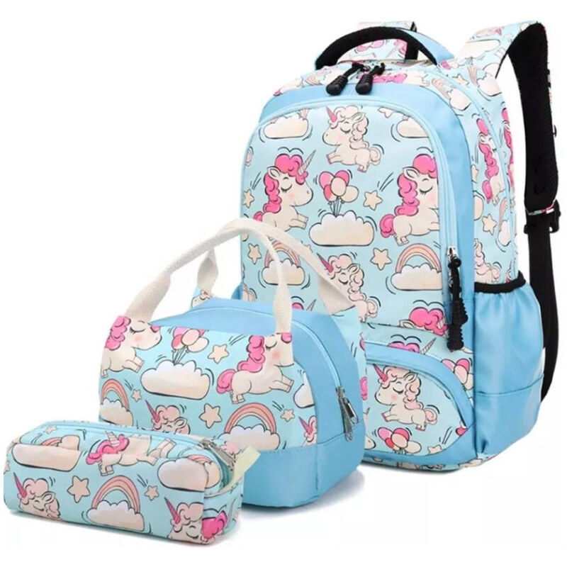 Meisohua Meiso Dievčenský školský batoh set 3v1 Jednorožec s balónikmi 65226488