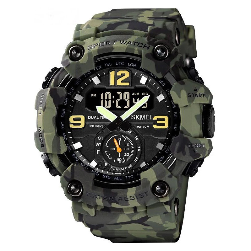 Skmei 1637 pánske duálne hodinky Shaked Maskáčové 65226543