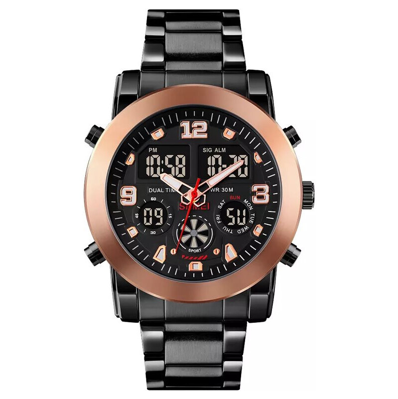 Skmei 1642 pánske duálne hodinky Cuprum Zlaté 65226548