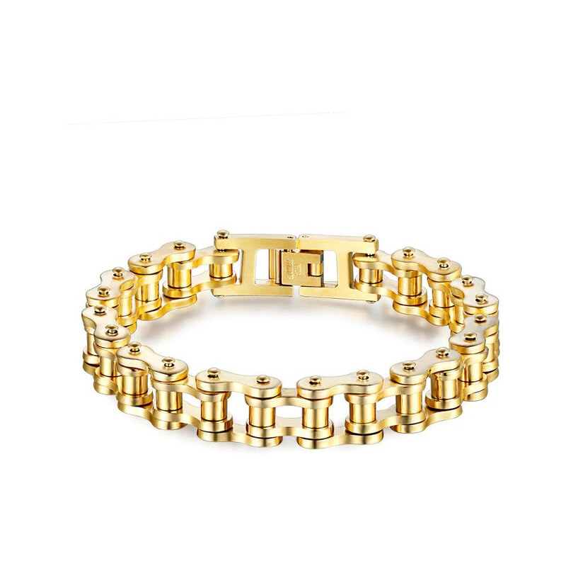 Impress Jewelry Náramok z chirurgickej ocele Bicycle Chain Zlatý 65226633