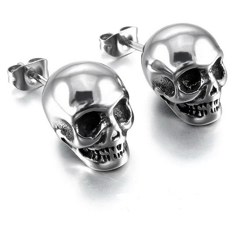 Lodestar Náušnice na puzetu Skull Lebka strieborné 65226653