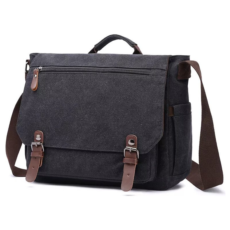 LoSmile Canvasio pánska plátená taška Desmond Čierna 65226655