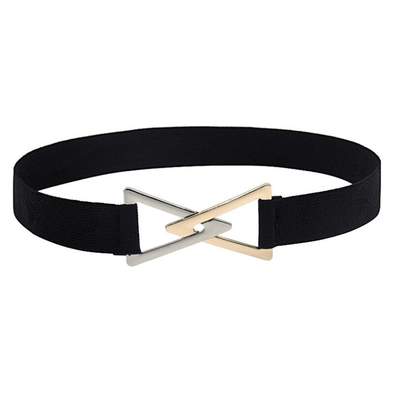 Lifestyle Dámsky tenký elastický opasok na šaty Triangel Čierny 65226710