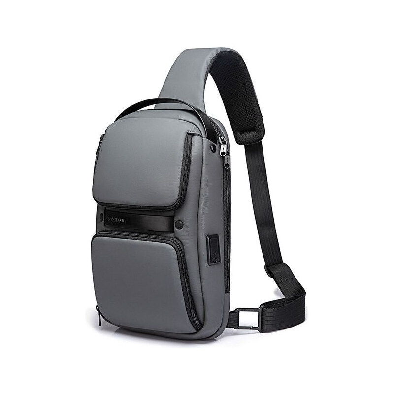 BANGE športový batoh cez rameno s USB ASLAN Šedý 12L 65226747