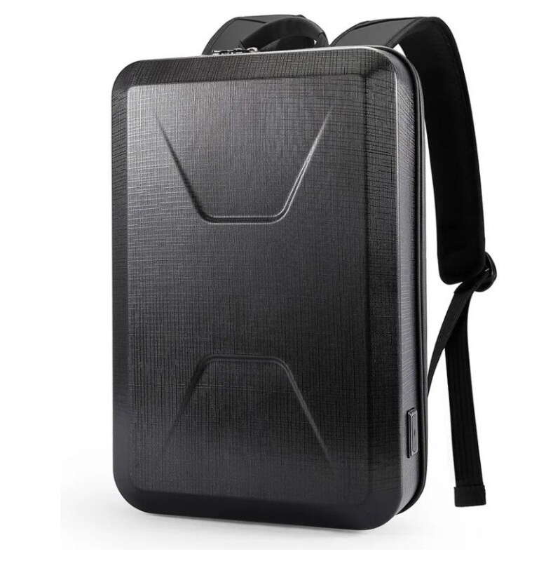 BANGE škrupinový batoh s USB + zámok Čierny 14L 65226756