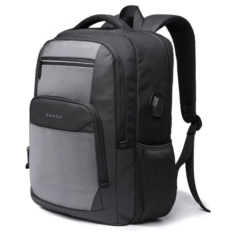BANGE cestovný aj študentský batoh s USB METIN Šedý 22L 65226760
