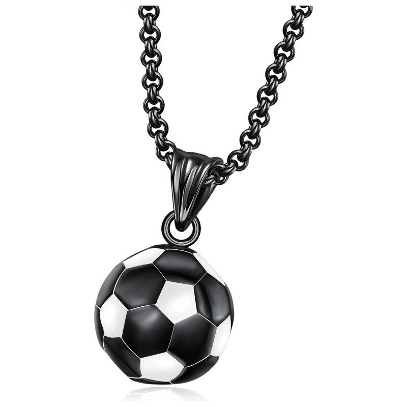 Impress Jewelry Prívesok z chirurgickej ocele Futbalová lopta Čierna 65226857