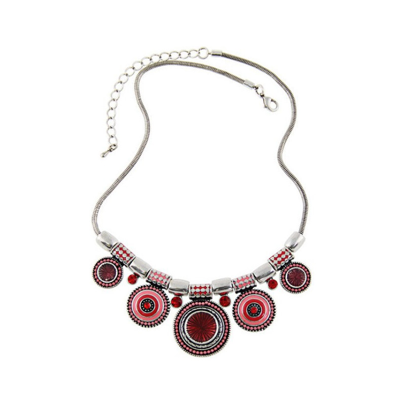 Lodestar Masívny náhrdelník kruhový Afro Červený 65226878