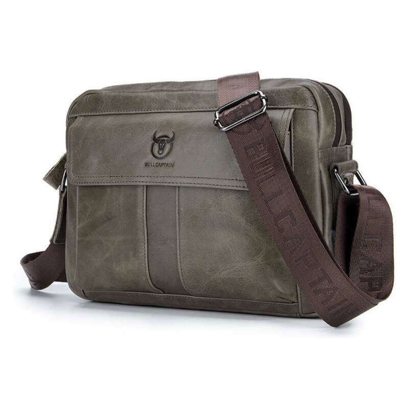 Bullcaptain pánska kožená vintage taška Ursan Šedá 65226939