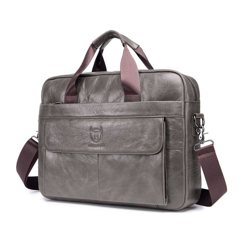Bullcaptain pánska kožená taška Thorlak Šedá 65226937