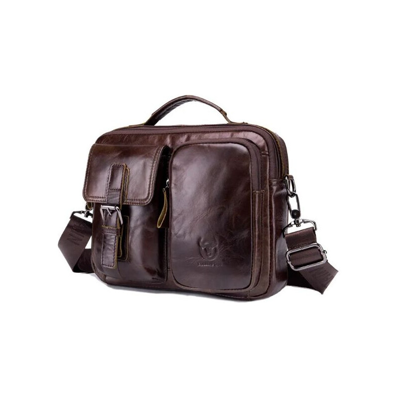 Bullcaptain pánska kožená taška Odoric Hnedá 65226942