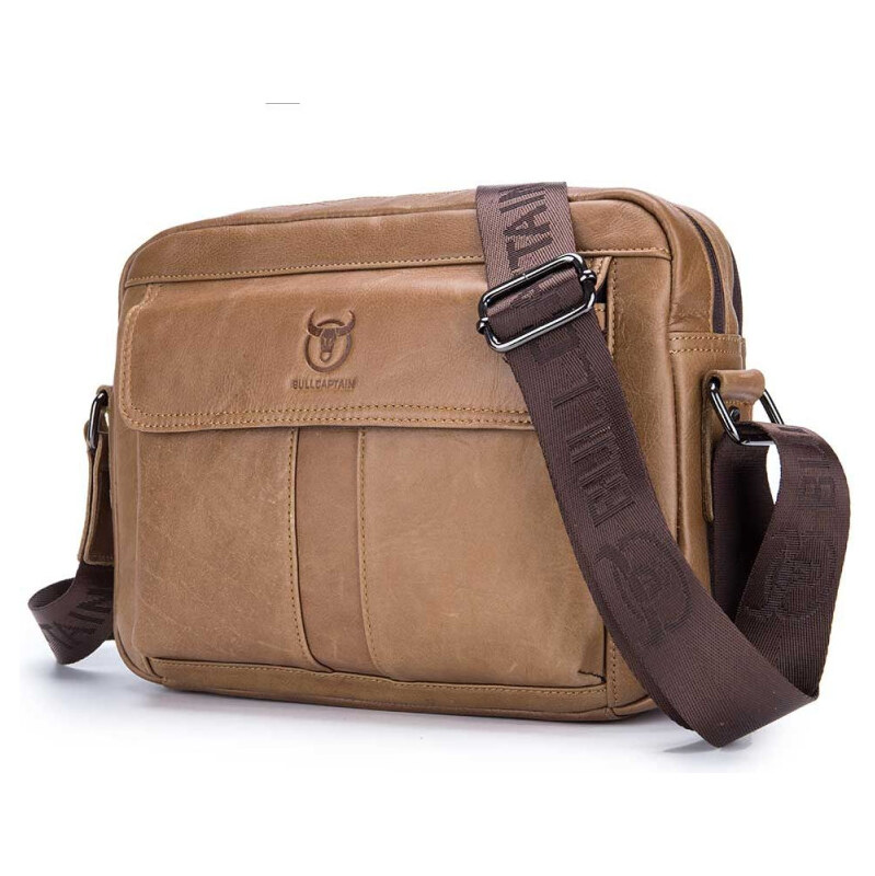 Bullcaptain pánska kožená vintage taška Ursan Khaki 65226940