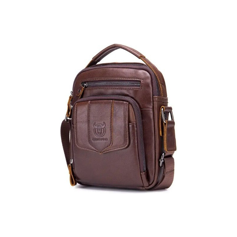 Bullcaptain pánska kožená messenger taška Urbain Hnedá 65226959