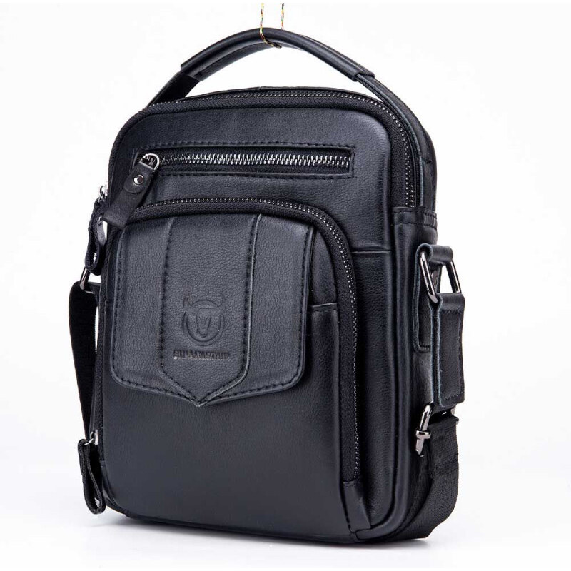 Bullcaptain pánska kožená messenger taška Urbain Čierna 65226958