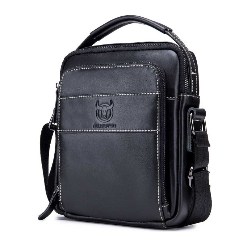 Bullcaptain pánska kožená messenger taška Ursicin Čierna 65226967