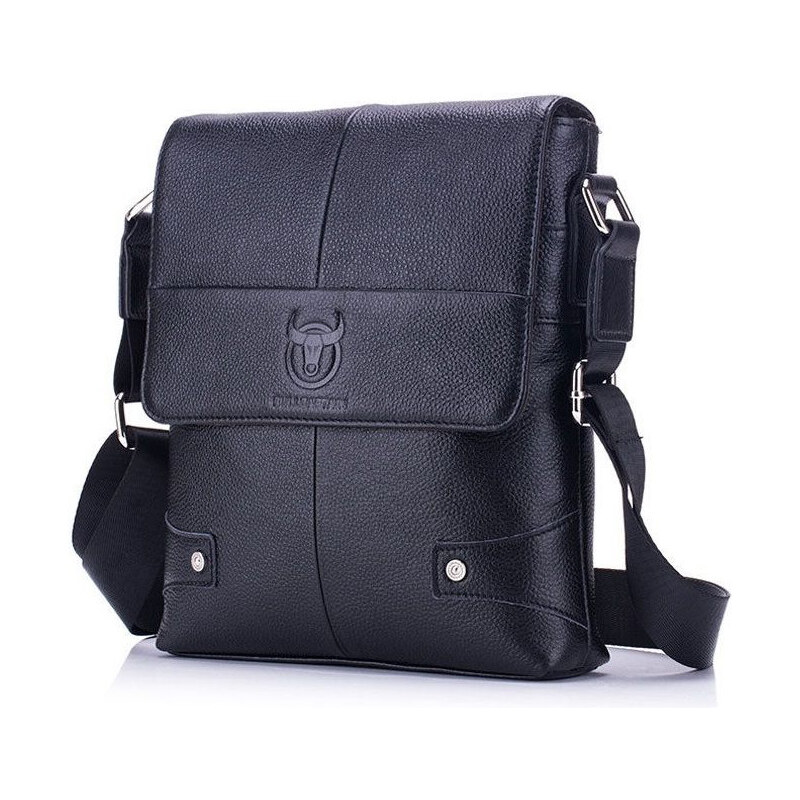 Bullcaptain pánska kožená messenger taška Folcuin Čierna 65226991