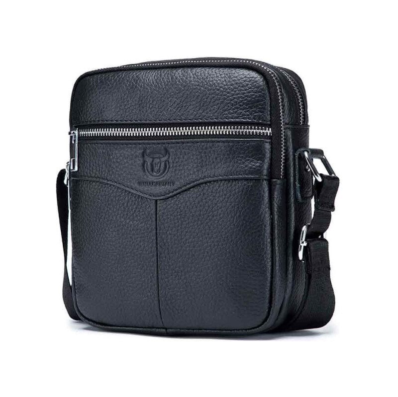Bullcaptain pánska kožená messenger taška Haude Čierna 65227001