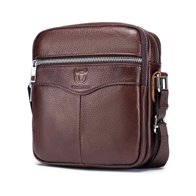 Bullcaptain pánska kožená messenger taška Haude Hnedá 65227002
