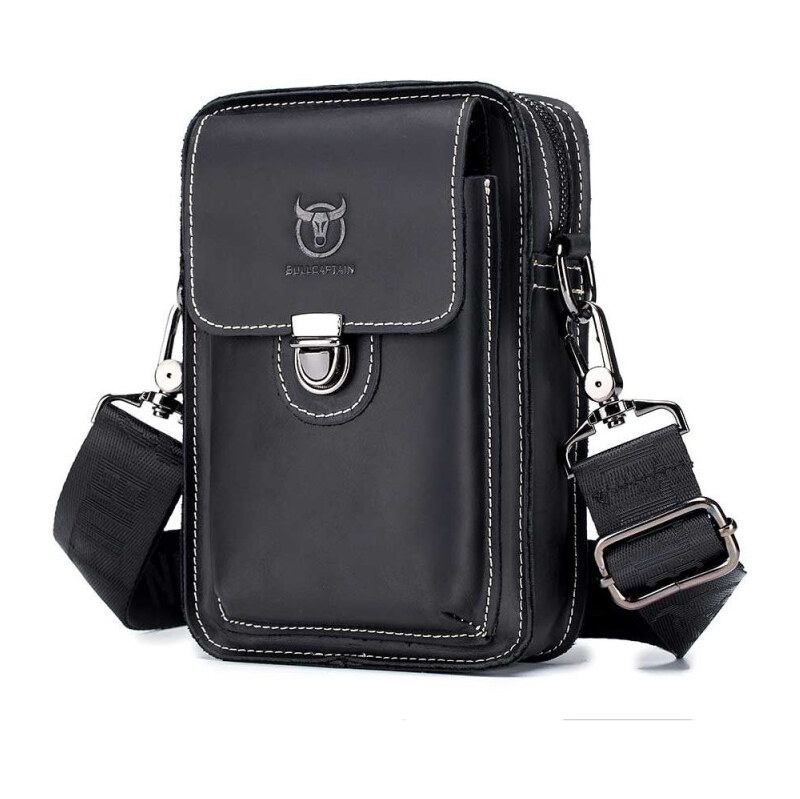 Bullcaptain pánska kožená taška aj ľadvinka Barbe Čierna 65227019