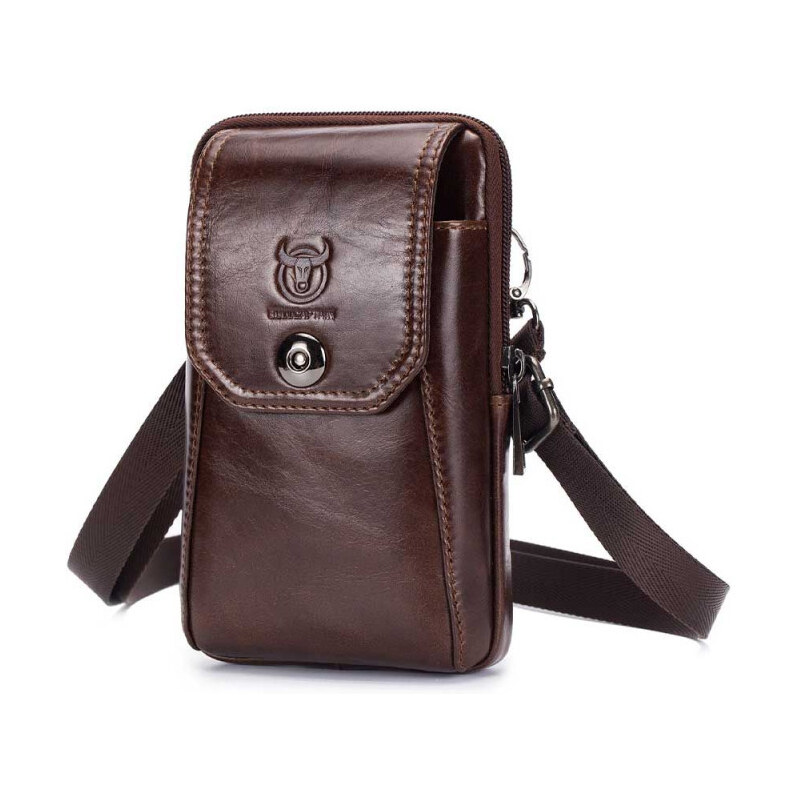 Bullcaptain pánska kožená taška aj ľadvinka Bassus Hnedá 65227023