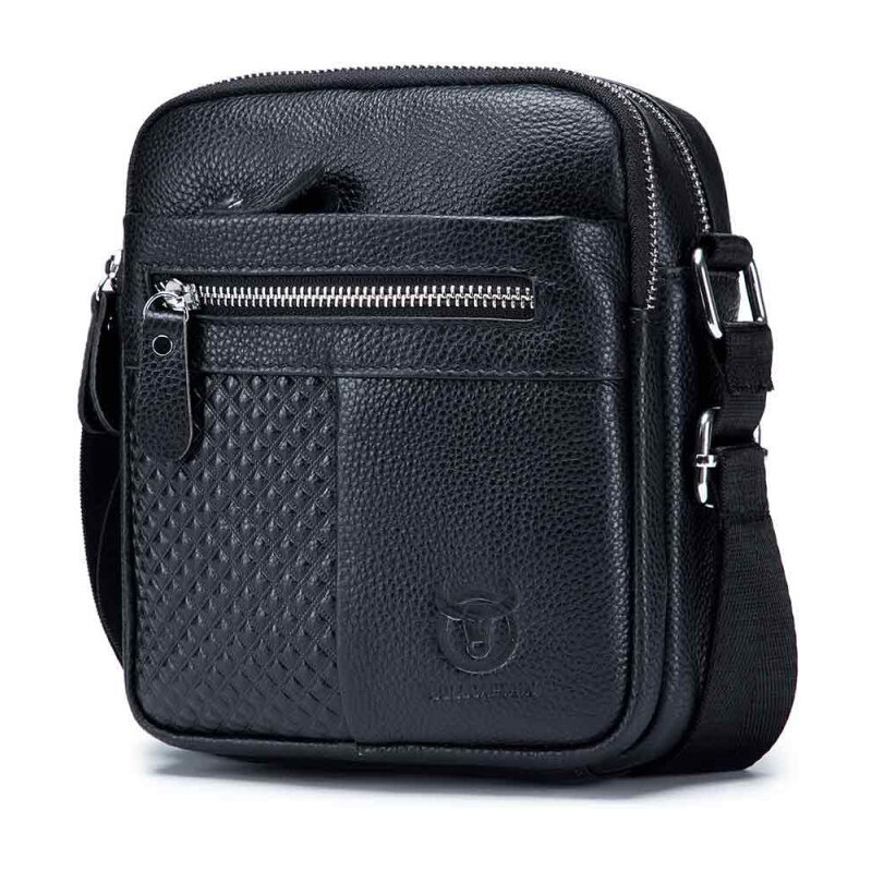 Bullcaptain pánska kožená messenger taška Turid Čierna 65227027