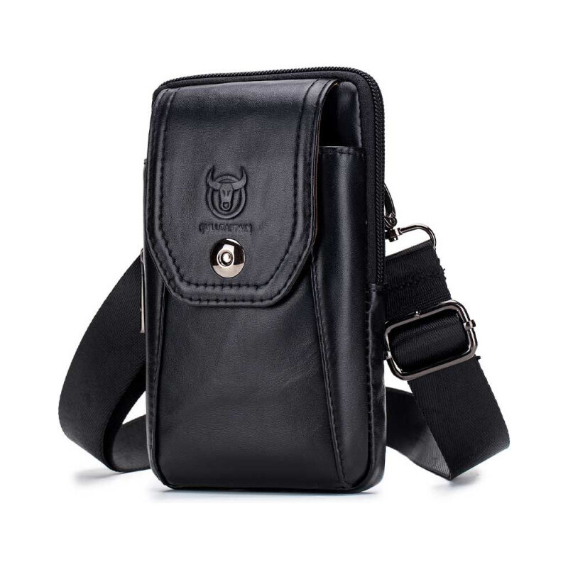 Bullcaptain pánska kožená taška aj ľadvinka Bassus Čierna 65227022