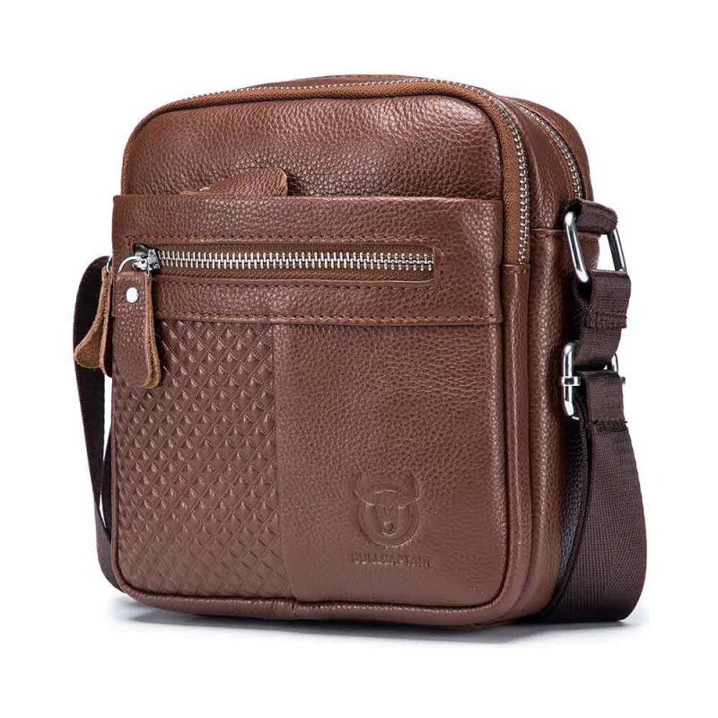 Bullcaptain pánska kožená messenger taška Turid Hnedá 65227028