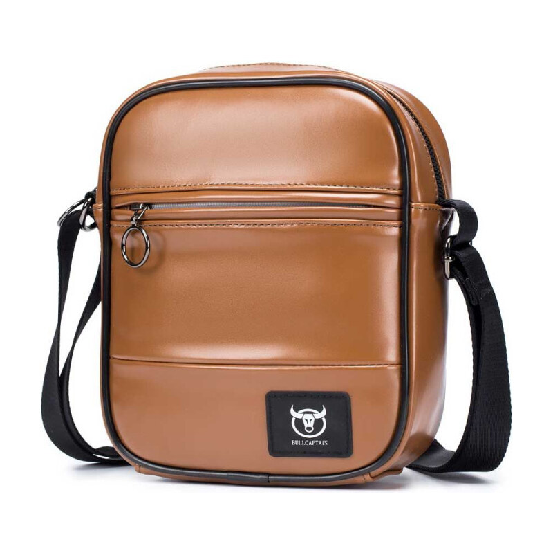Bullcaptain pánska kožená messenger taška Asgeir Khaki 65227030