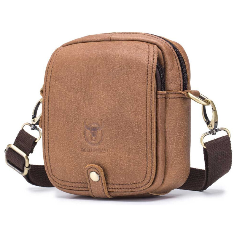 Bullcaptain pánska kožená taška aj ľadvinka Audun Khaki 65227031