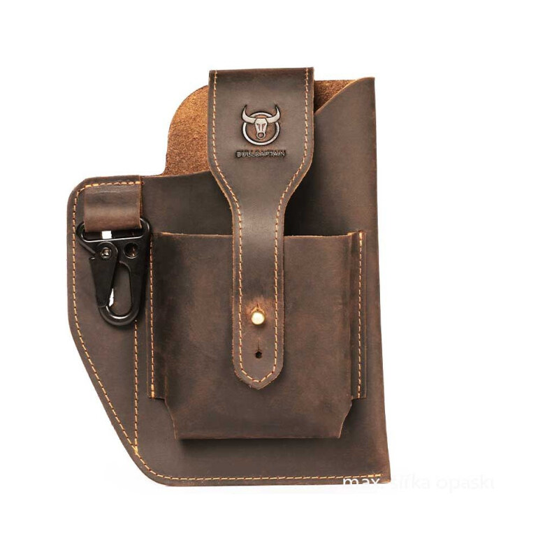 Bullcaptain kožené púzdro na mobil na opasok Hnedá 65227037