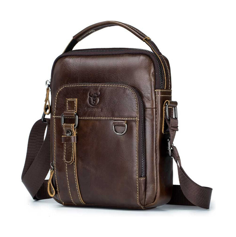 Bullcaptain pánska kožená taška Ursmer Hnedá 65227060