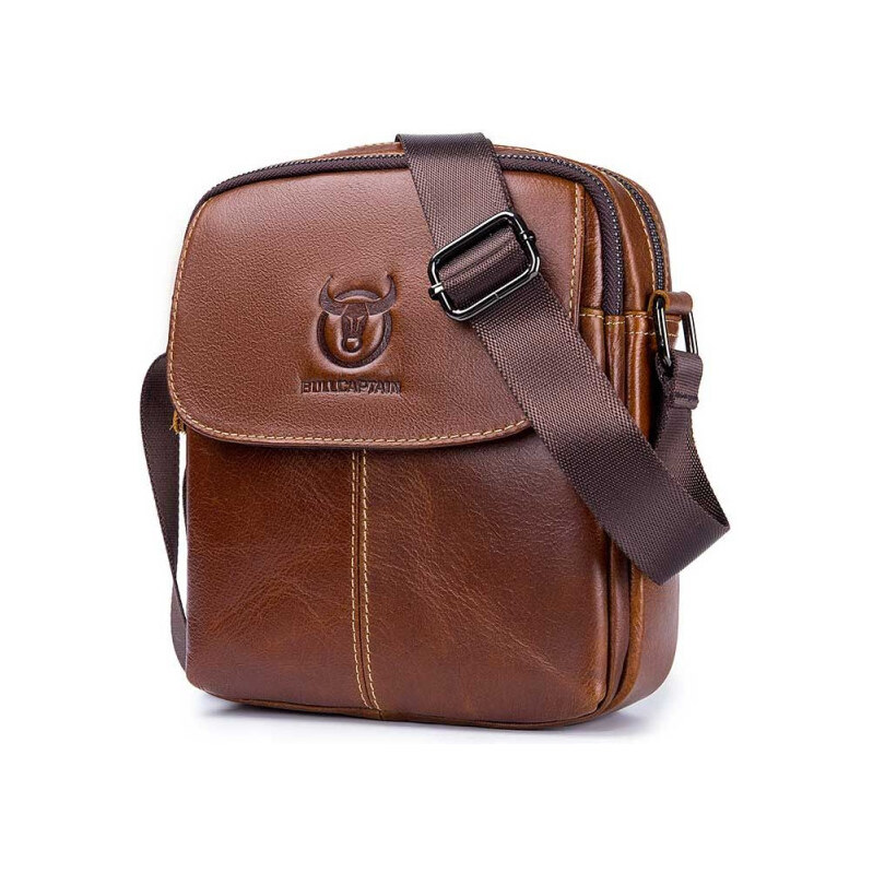 Bullcaptain pánska kožená taška Guilhem Khaki 65227063