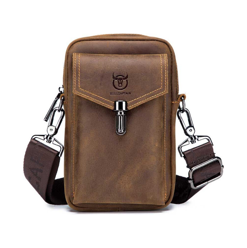 Bullcaptain pánska kožená taška aj ľadvinka Caridad Hnedá 65227097