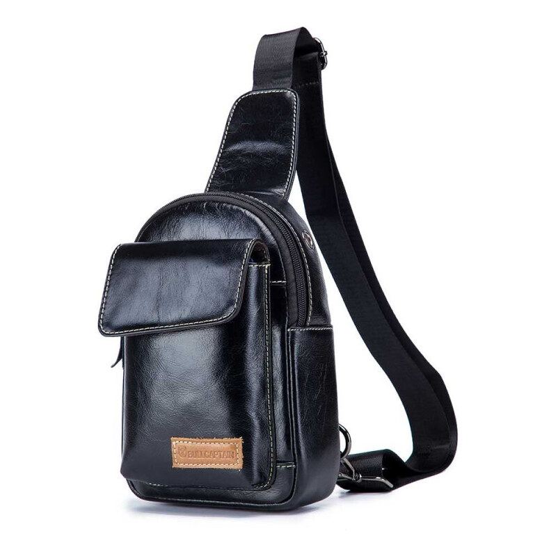 Bullcaptain kožená taška cez rameno Ragnar Čierny 4L 65227109