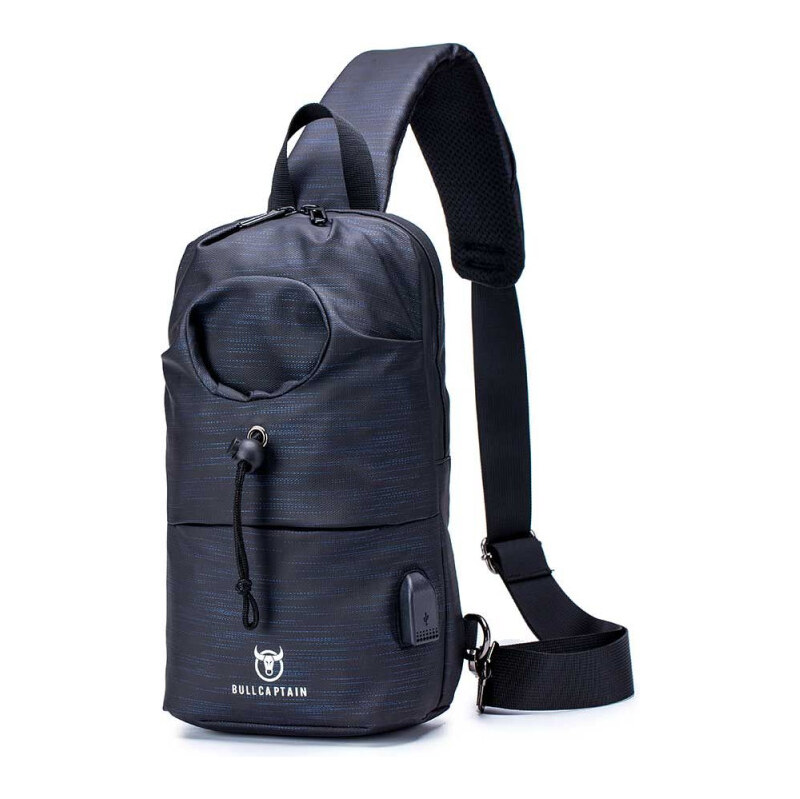 Bullcaptain taška cez rameno s USB Preben Modrá 6L 65227110