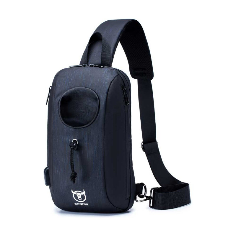 Bullcaptain taška cez rameno s USB Borgar Modrá 6L 65227111