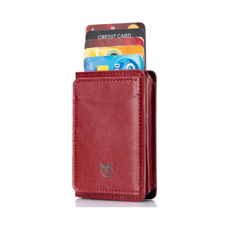 BULLCAPTAIN kožená hliníková dokladovka RFID Červená 65227116