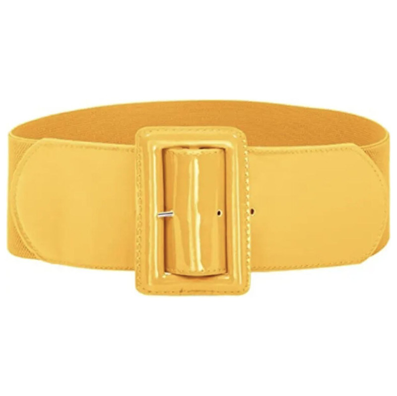 Lifestyle Dámsky strečový široký lesklý opasok Casila Žltý 65227128