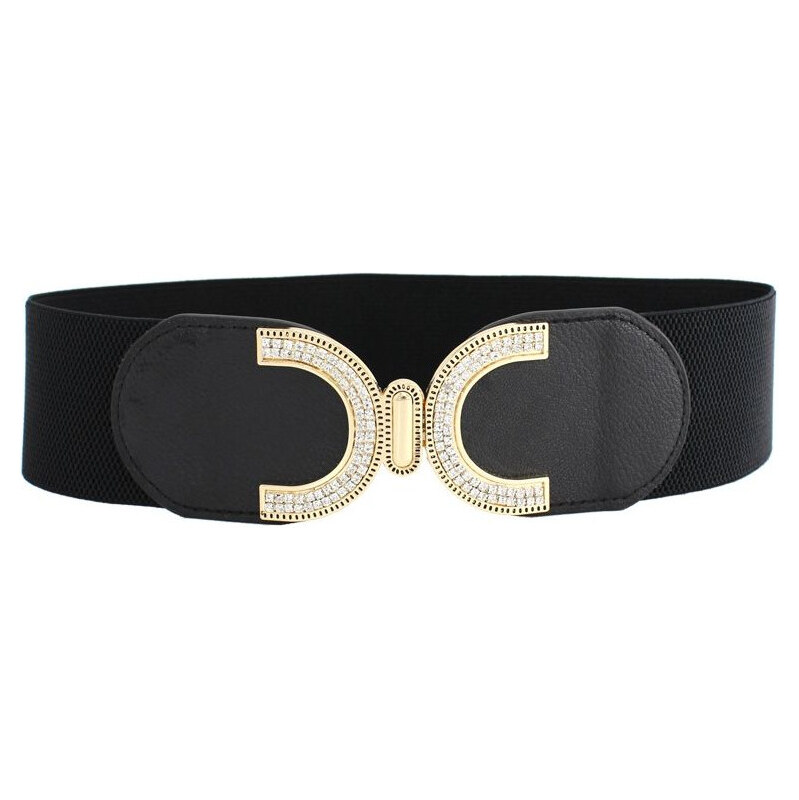 Lifestyle Dámsky elastický opasok s kryštálmi Smaida Čierny 65227152