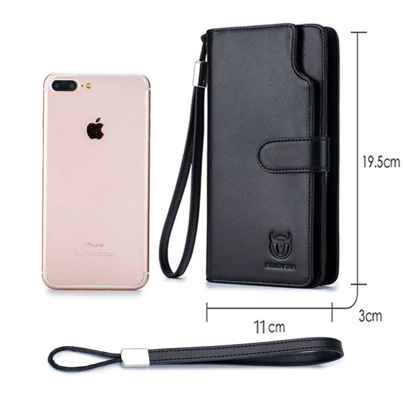 Bullcaptain kožená dlhá peňaženka Maurus Čierna