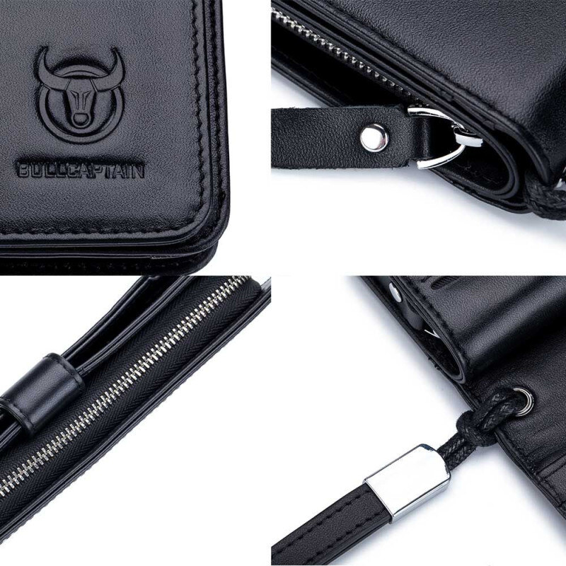 Bullcaptain kožená dlhá peňaženka Maurus Čierna