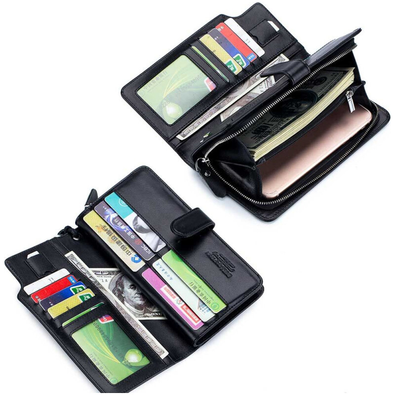 Bullcaptain kožená dlhá peňaženka Maurus Čierna