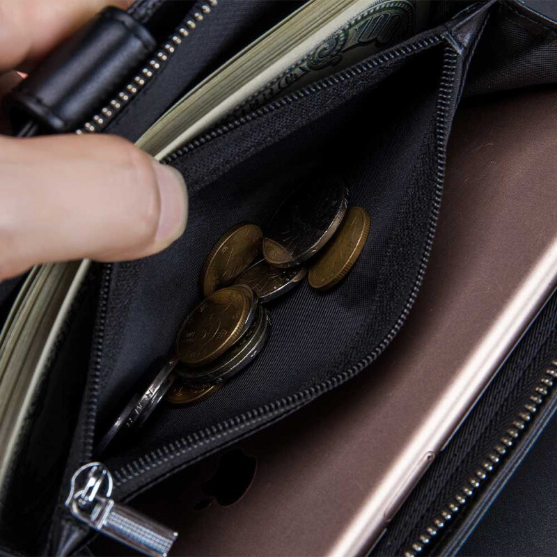 Bullcaptain kožená dlhá peňaženka Maurus Čierna