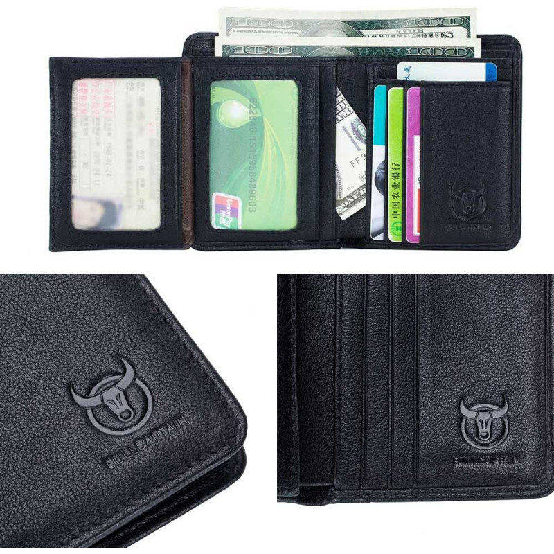 Bullcaptain elegantná kožená peňaženka Gerold Čierna