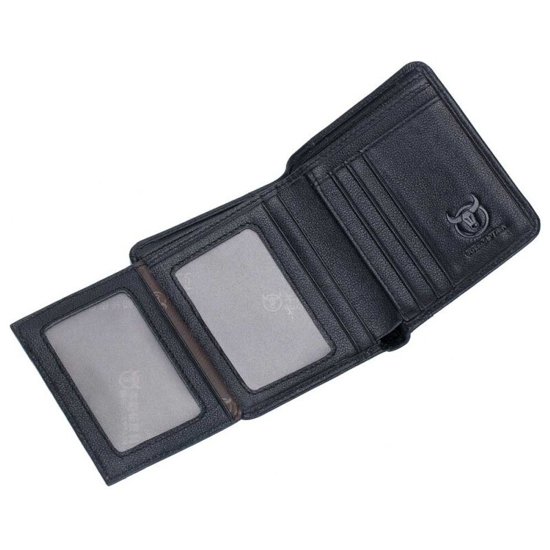 Bullcaptain elegantná kožená peňaženka Gerold Čierna