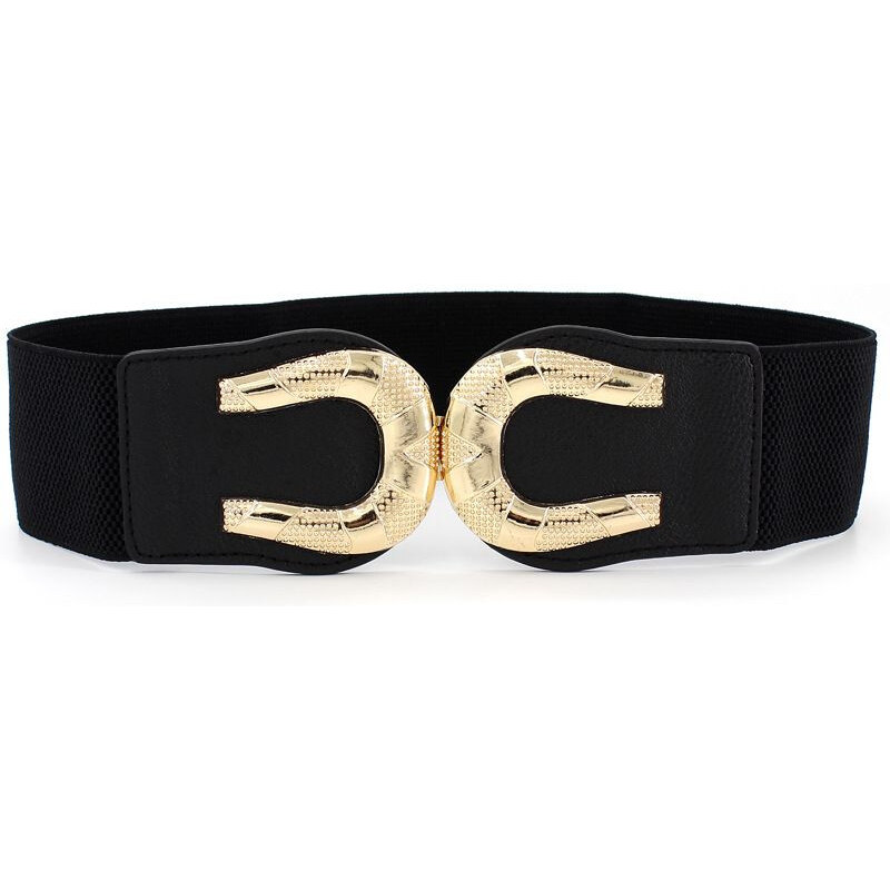 Lifestyle Dámsky elastický opasok na šaty Shoe Čierny 65227203