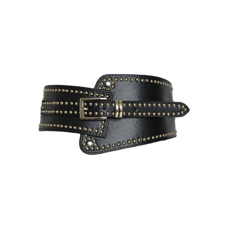 Lifestyle Dámsky široký korzetový opasok s cvočkami Alexis Čierny 65227223