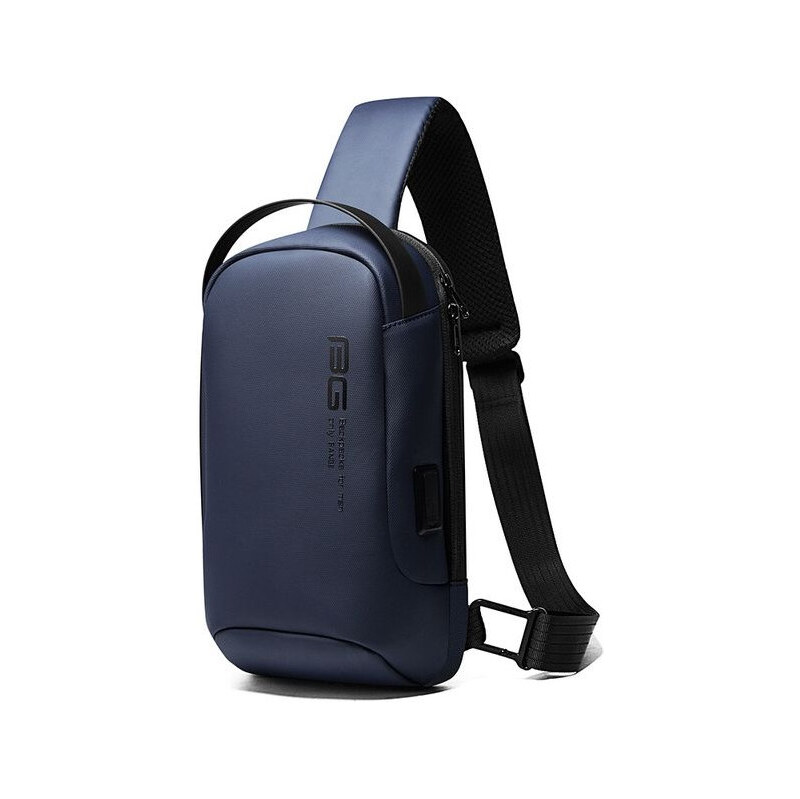 BANGE elegantný batoh cez rameno s USB HASAD Modrý 7L 65227255